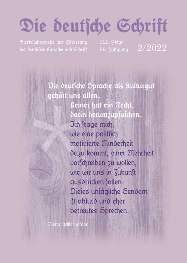 Die deutsche Schrift. Zeitschrift 2-2022